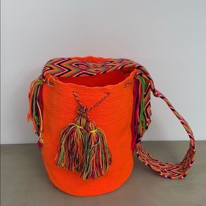 Wayuu Tribe crossbody bag Neon orange